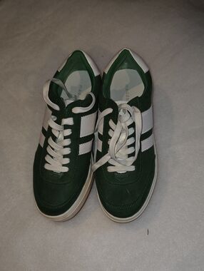 Madden Girl Green and White Women's Lace-Up Sneakers